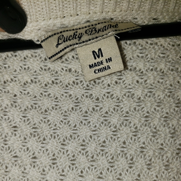 Lucky Brand M Sweater w/ Lace Trim - Picture 4 of 7